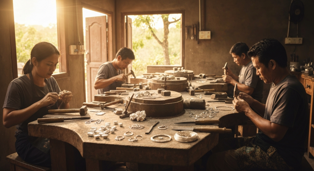 Bali silver factory workshop tour