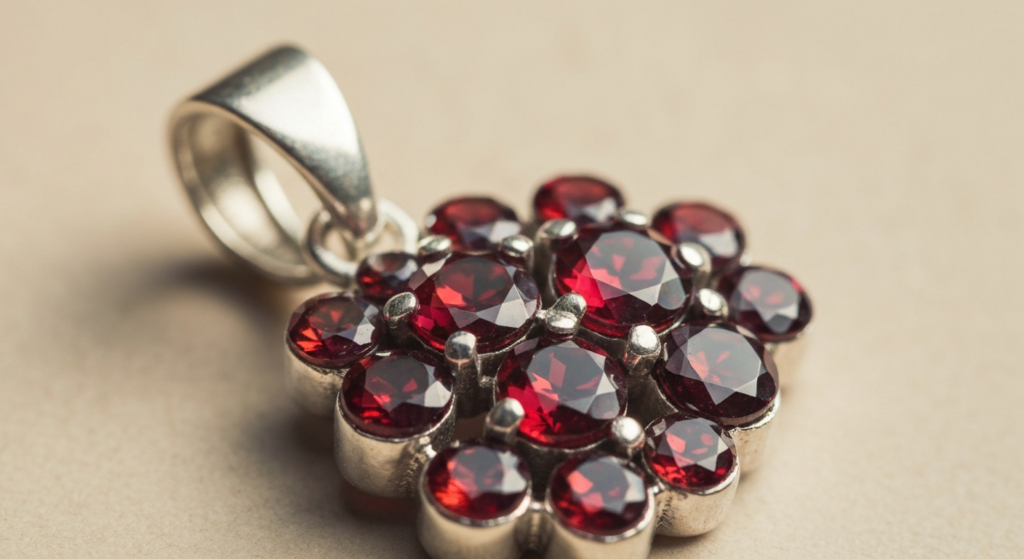 Bali garnet silver jewelry