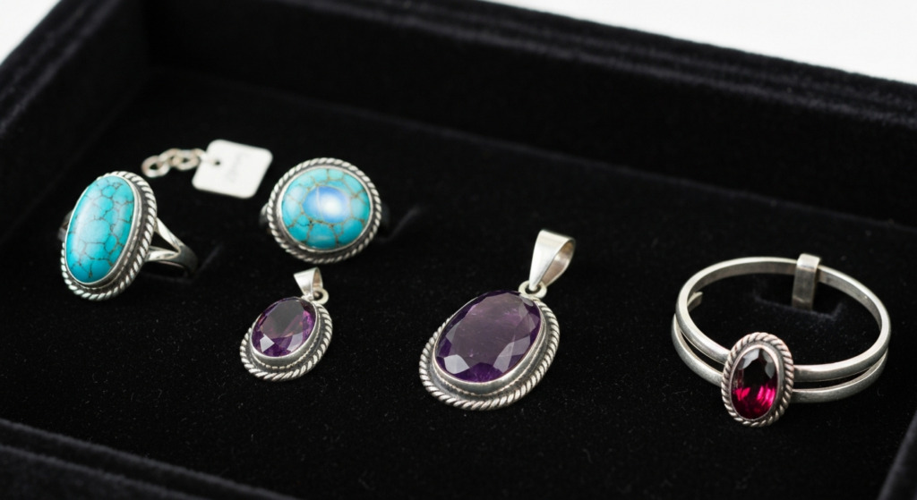 Bali gemstone silver jewelry