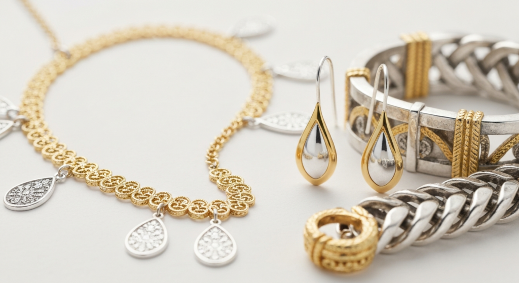 Bali mixed metal silver jewelry