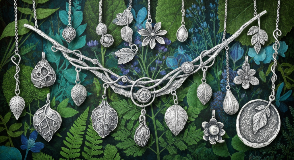 Bali nature-inspired silver jewelry