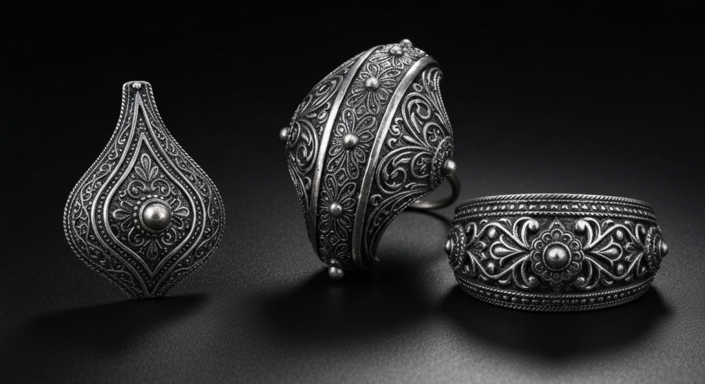 Bali oxidized silver jewelry