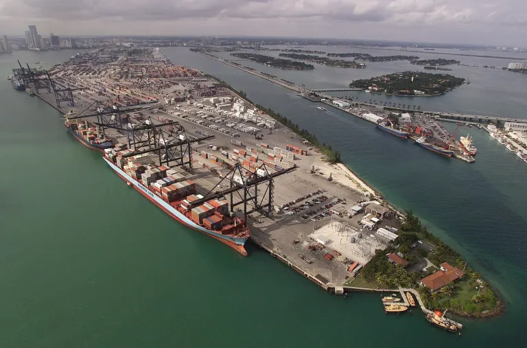 Aerial photograph of the Port of Miami Container Port