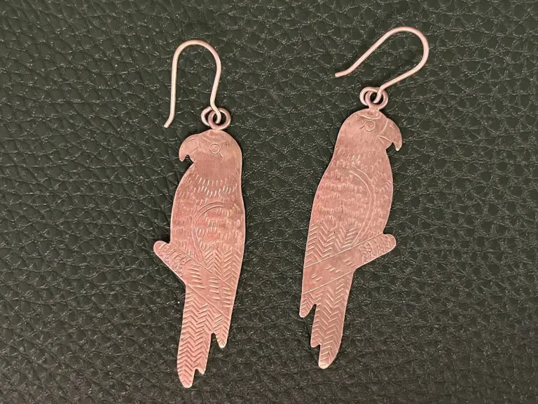 Silver Parrot Earrings
