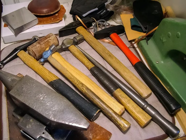 Tools in Sophies Silver jewellery workshop 1