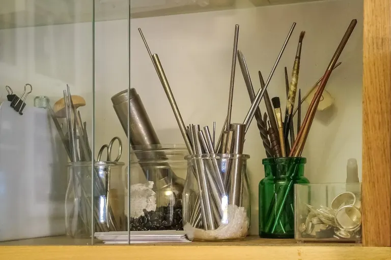 Tools in Sophies Silver jewellery workshop 2